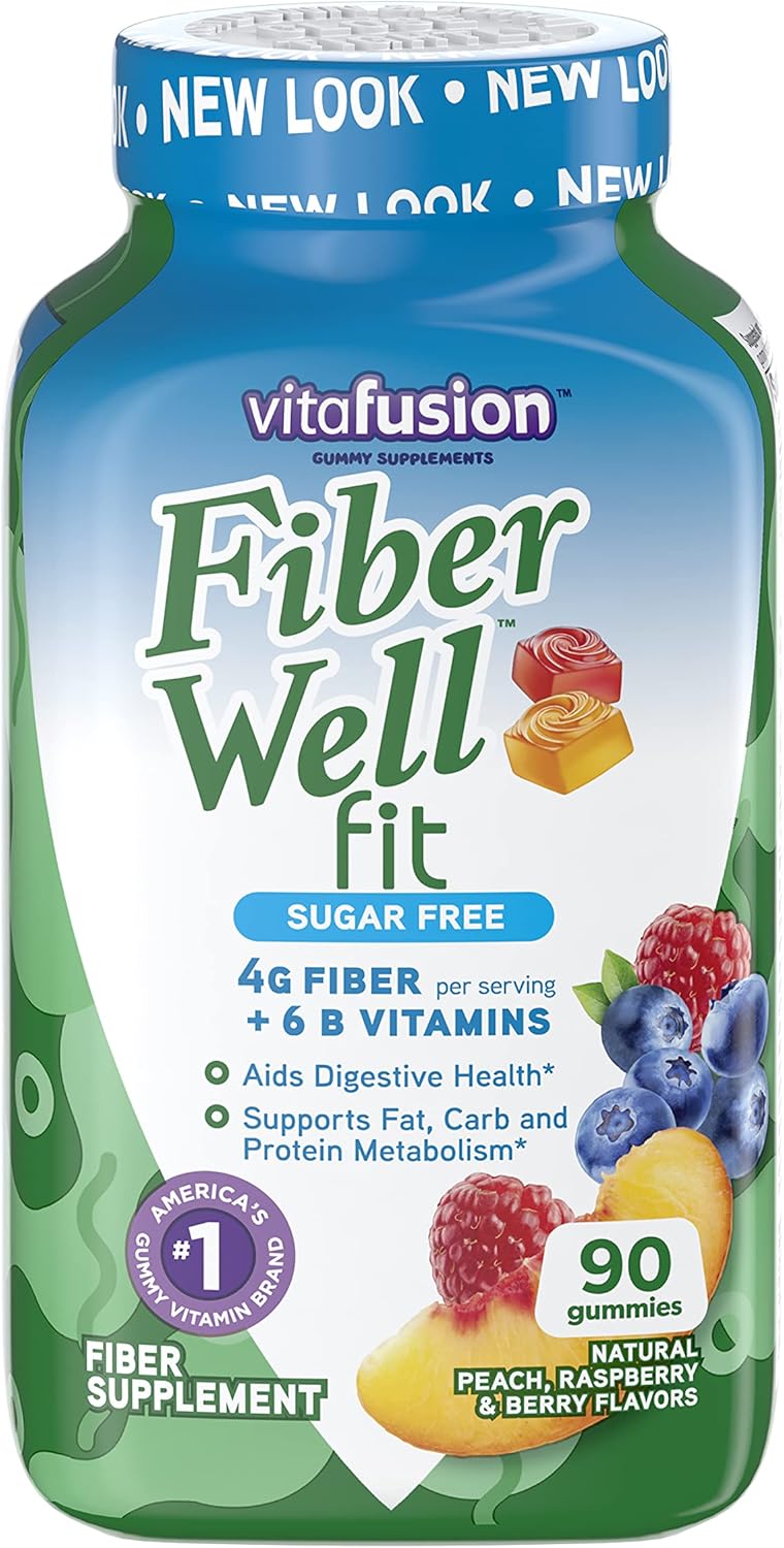 2 Packs of 90ct Vitafusion Fiber Well Fit Sugar Free Gummies