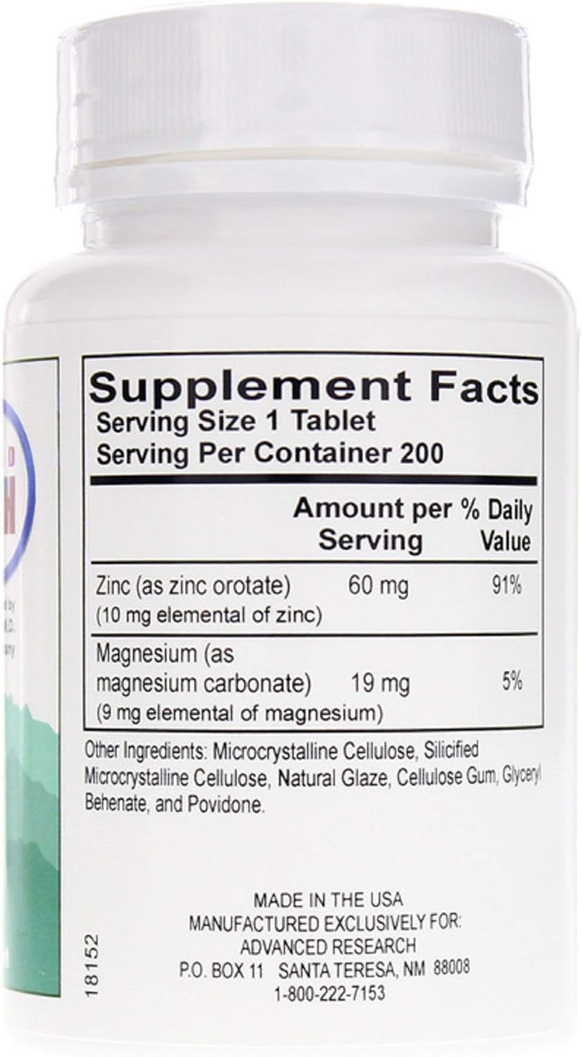 2 Packs of INNZA Zinc Orotate 60 mg 200 Tablets - Total 400 Tabs