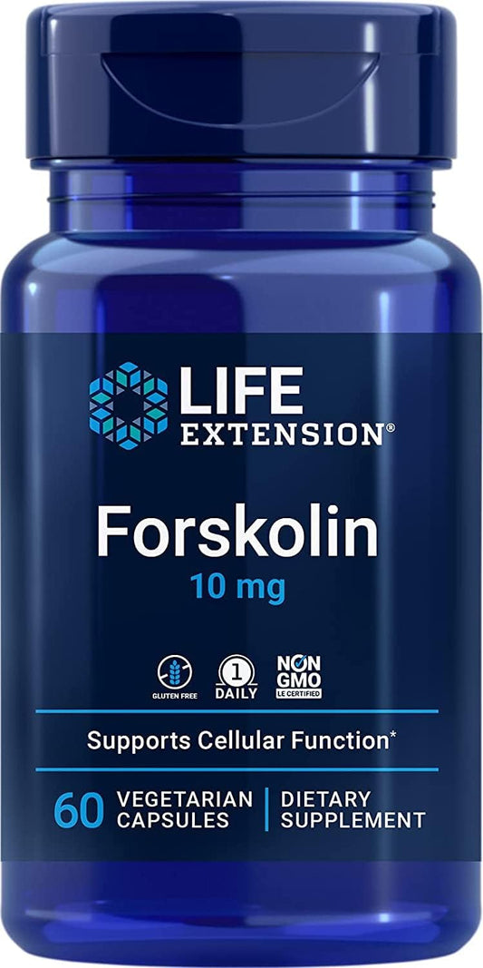 2 Packs of Life Extension Forskolin 10 mg - Total of 120 Vegetarian Capsules for Weight Management and Metabolism Support