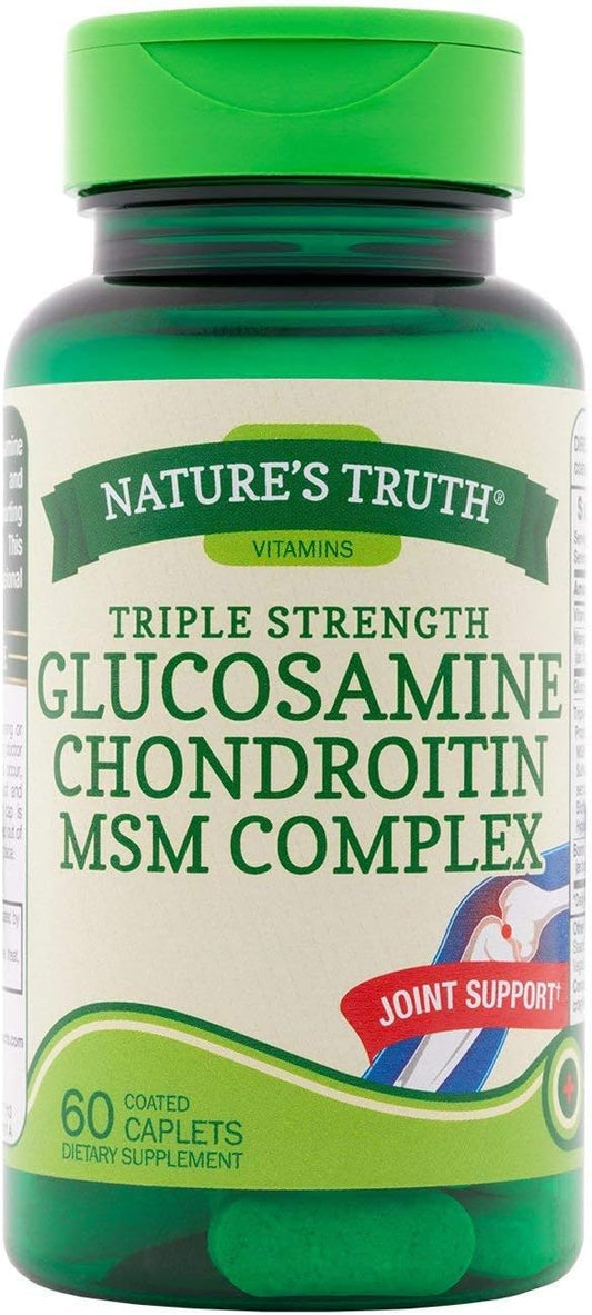 2 Packs of Nature's Truth Triple Strength Glucosamine Chondroitin MSM Complex - 60 Coated Caplets per Pack