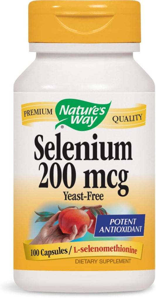 2 Packs of Nature's Way Selenium 200mcg 100 Capsules for Immune Support and Antioxidant Protection