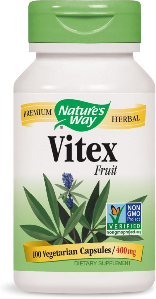 2 Packs of Nature's Way Vitex 400 mg Capsules, Non-GMO & TRU-ID Certified, 100 Vegetarian Capsules per Pack