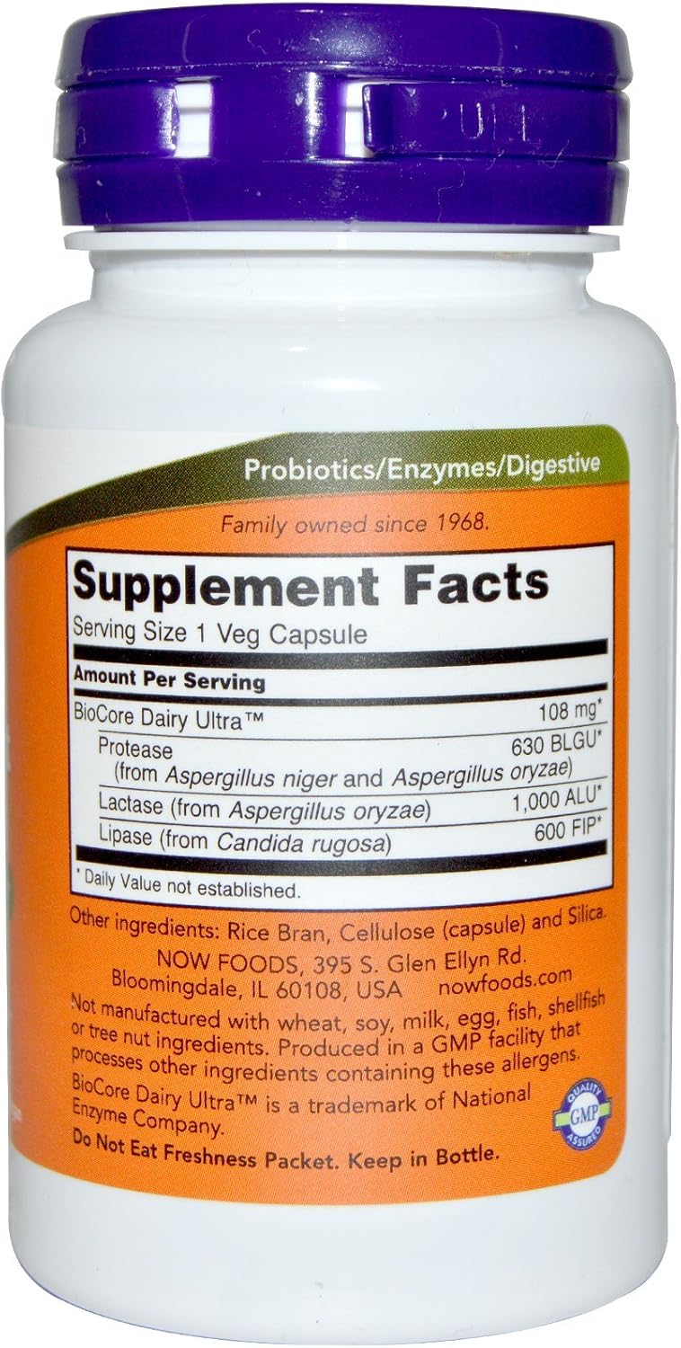 2 Packs of NOW Foods Dairy Digest Complete - 90 VegiCaps Each