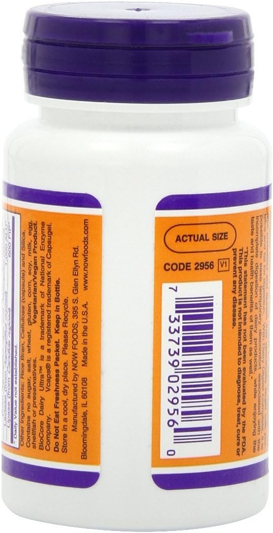 2 Packs of NOW Foods Dairy Digest Complete - 90 VegiCaps Each