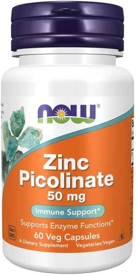 2 Packs of NOW Foods Zinc Picolinate 50mg 60 Capsules for Immune Support