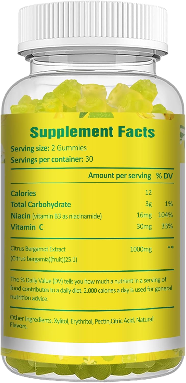 2 Packs of Totaria Citrus Bergamot Gummies - Natural Citrus Flavor Supplement for Heart Health and Cholesterol Support