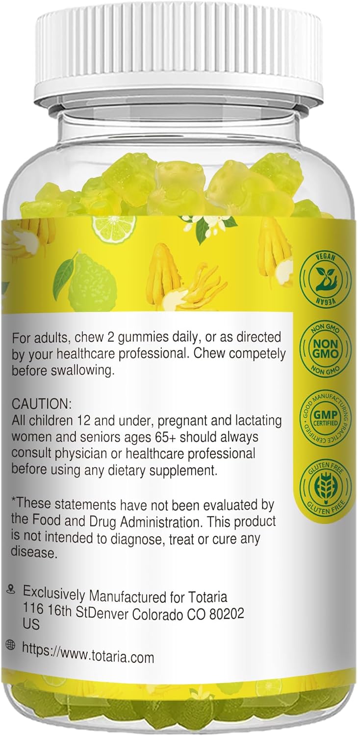 2 Packs of Totaria Citrus Bergamot Gummies - Natural Citrus Flavor Supplement for Heart Health and Cholesterol Support