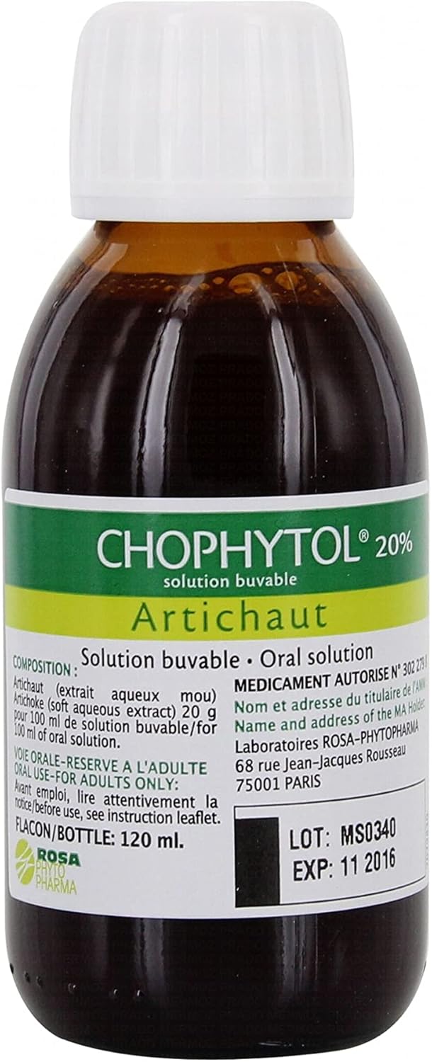 20% Chophytol Drinkable Solution with Artichoke for Liver & Kidney Support - 120ml Bottle