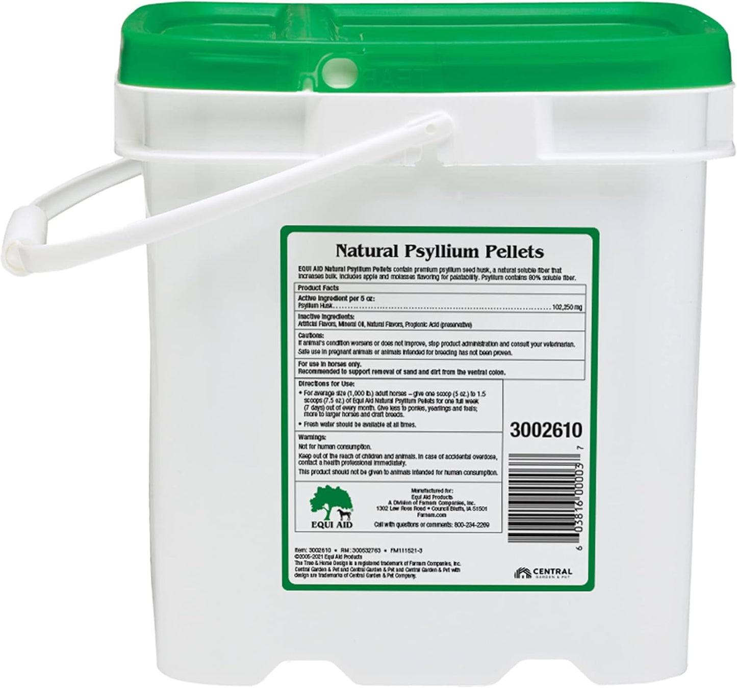20 lb Farnam Equi Aid Natural Horse Psyllium Pellets: Supports Ventral Colon Health & Sand Removal