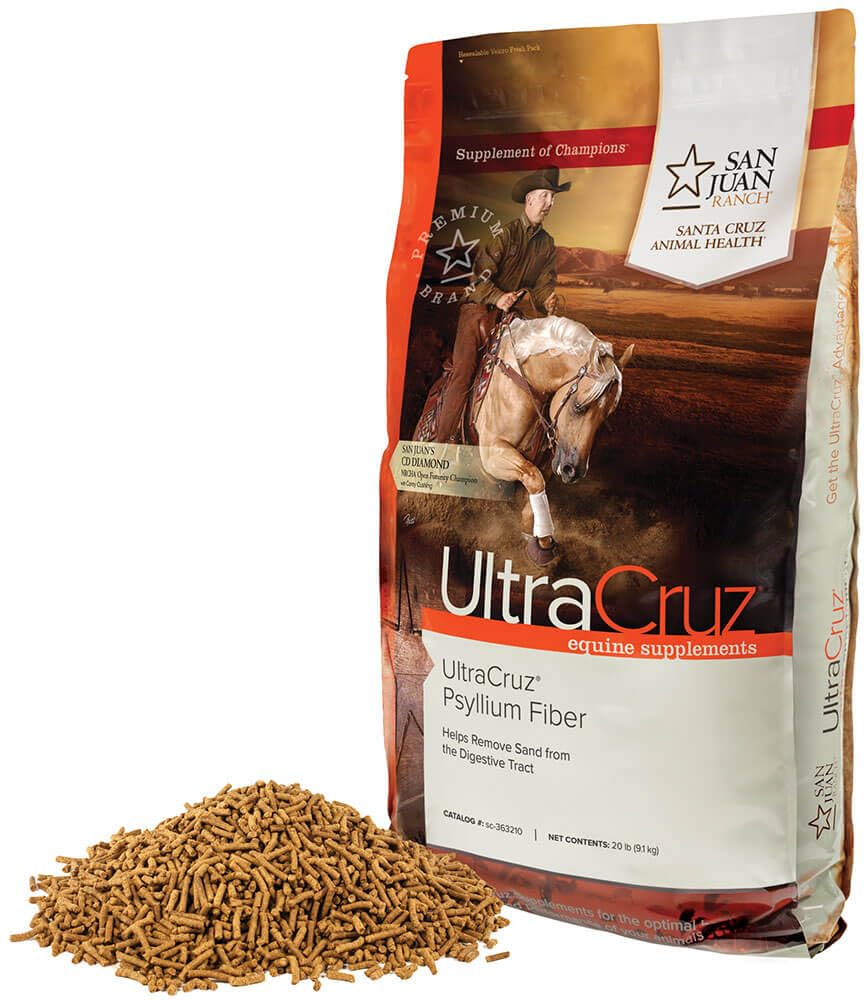 20 lb UltraCruz Equine Psyllium Fiber Supplement Pellets - 64 Day Supply for Horses