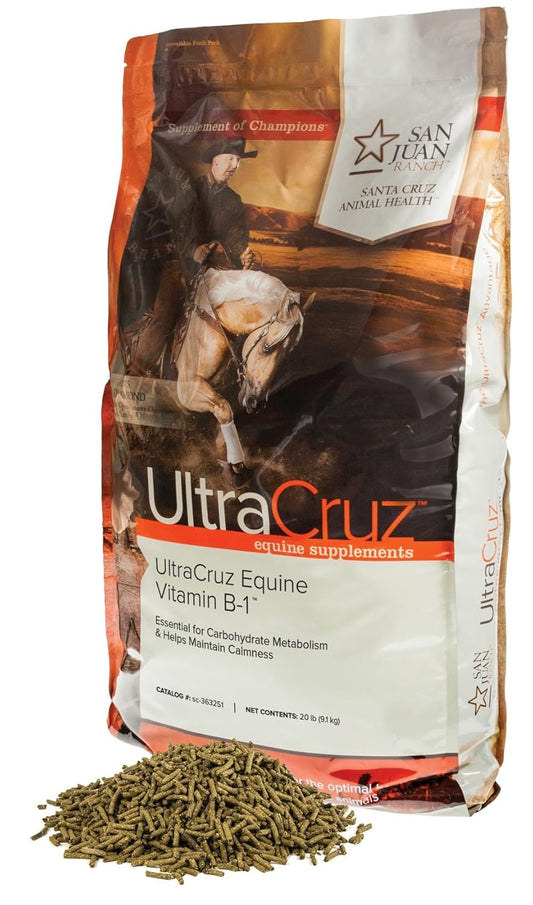 20 lb UltraCruz Equine Vitamin B-1 Pellet Supplement for Horses - 335 Day Supply