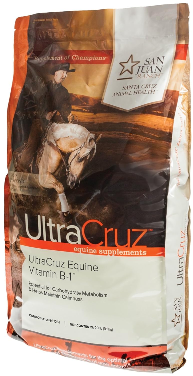 20 lb UltraCruz Equine Vitamin B-1 Pellet Supplement for Horses - 335 Day Supply