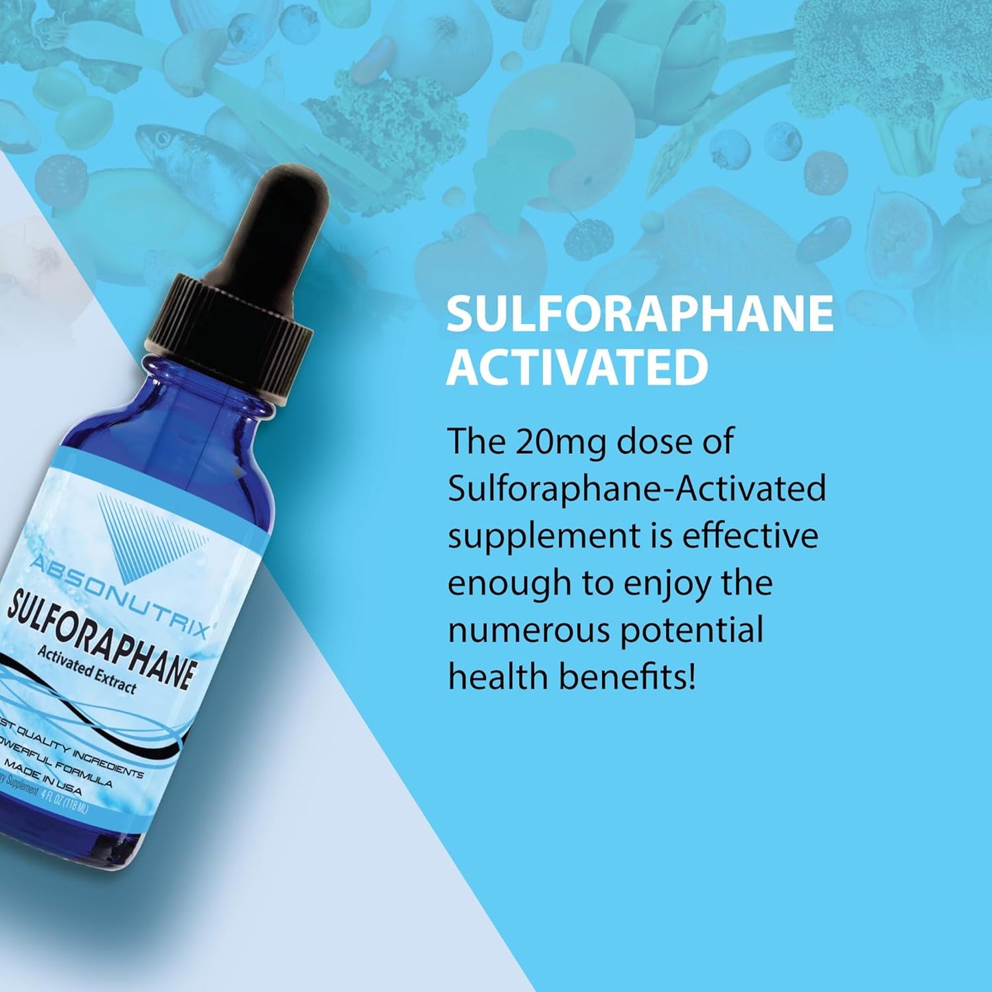 20 mg Sulforaphane Supplement for Cognitive Function & Anti-Aging - 200 Servings - Third Party Tested - Easy Absorption - GMP-Certified - Non-GMO - USA Made