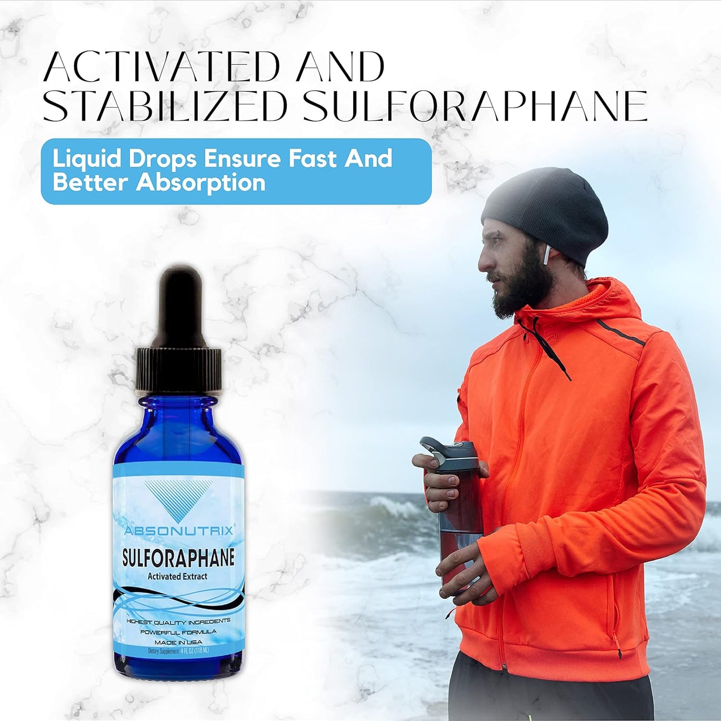 20 mg Sulforaphane Supplement for Cognitive Function & Anti-Aging - 200 Servings - Third Party Tested - Easy Absorption - GMP-Certified - Non-GMO - USA Made