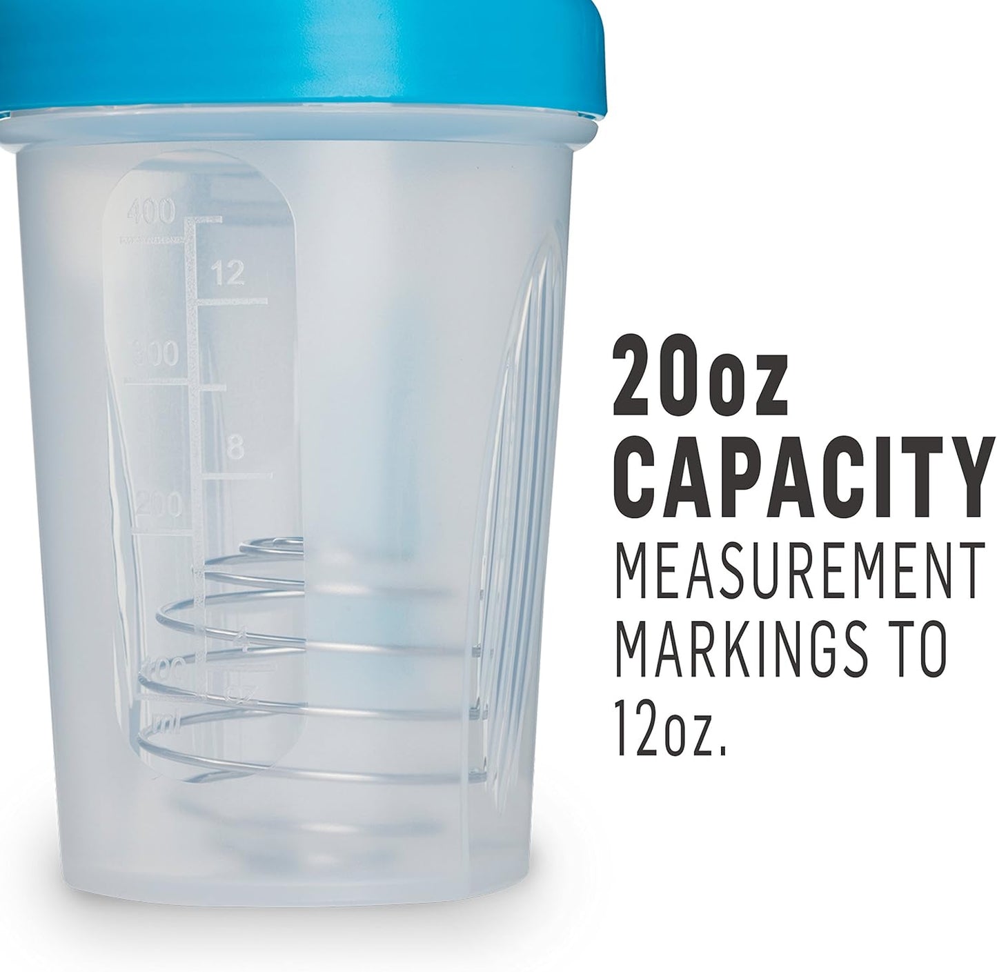 20-Ounce Clear/Black/Black Shaker Bottle Ideal for Protein Shakes and Pre Workout