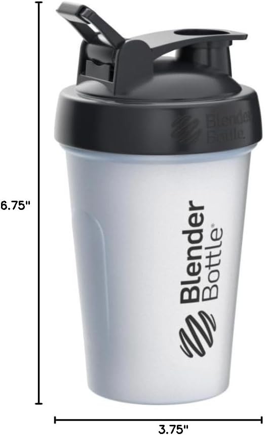 20-Ounce Clear/Black/Black Shaker Bottle Ideal for Protein Shakes and Pre Workout
