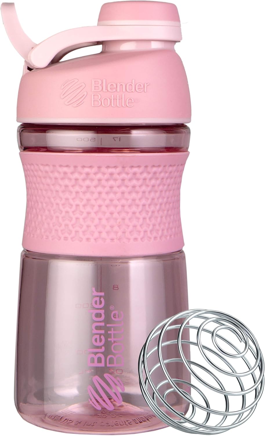 20-Ounce Rose and Black Protein Shaker Bottle with BlenderBall Wire Whisk - BlenderBottle