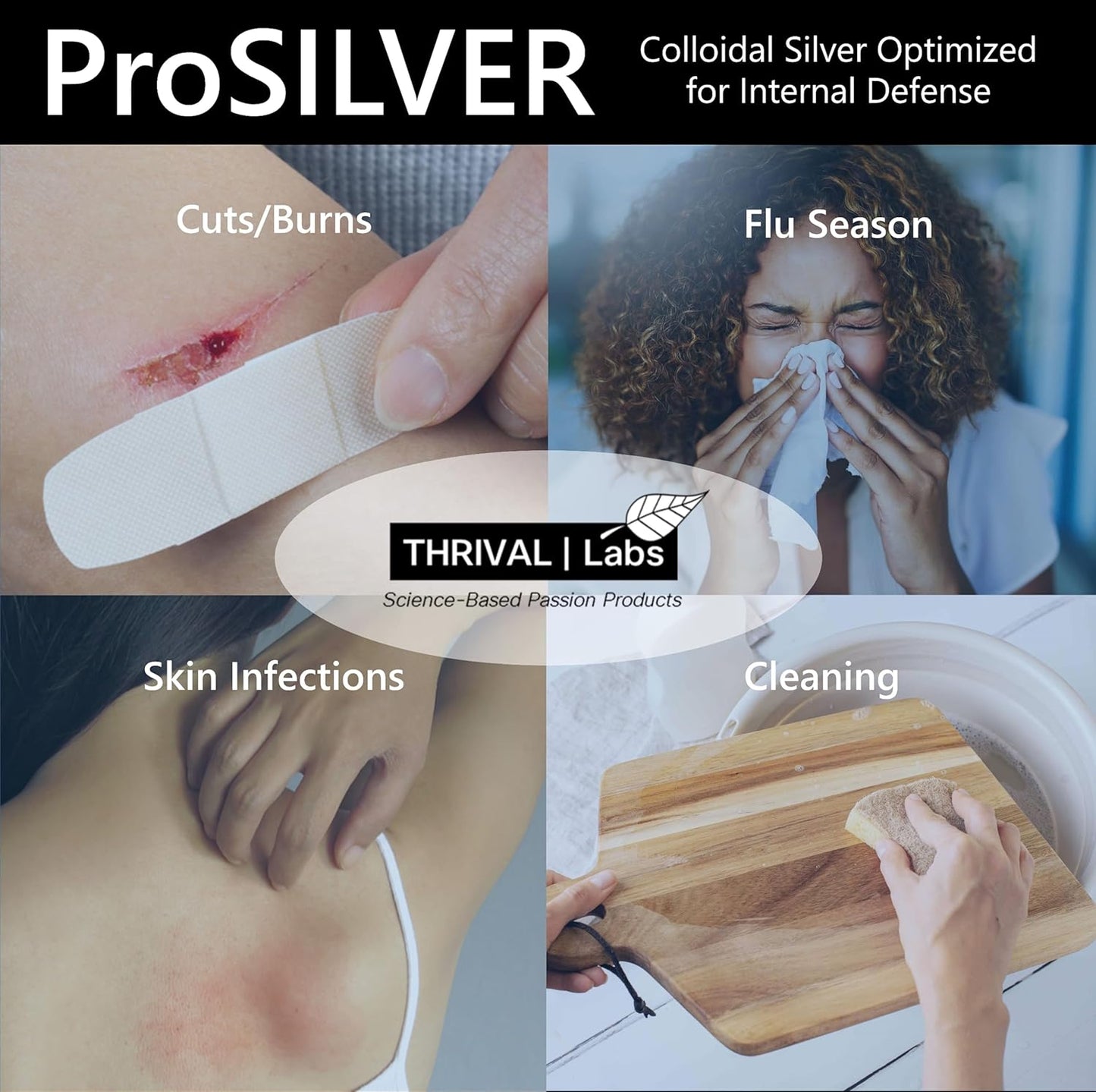20 PPM ProSILVER Blue Label Colloidal Silver Liquid (16oz) - Immune Support, Nano-Sized Silver, Dark Glass Bottle by Thrival Labs