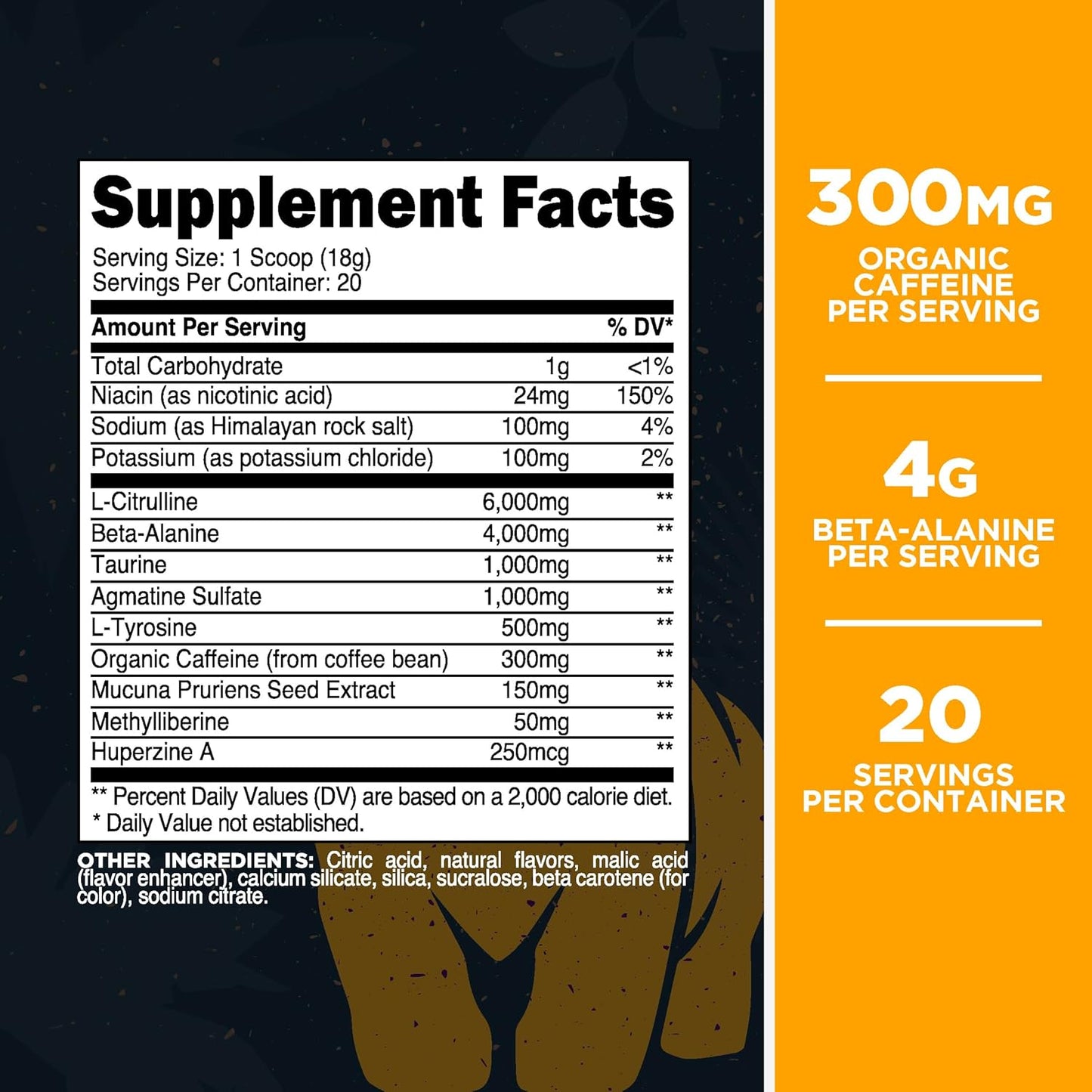 20 Servings of Primal Purge Xtreme Pre-Workout in Pineapple Orange Guava Flavor, Gluten-Free and Non-GMO