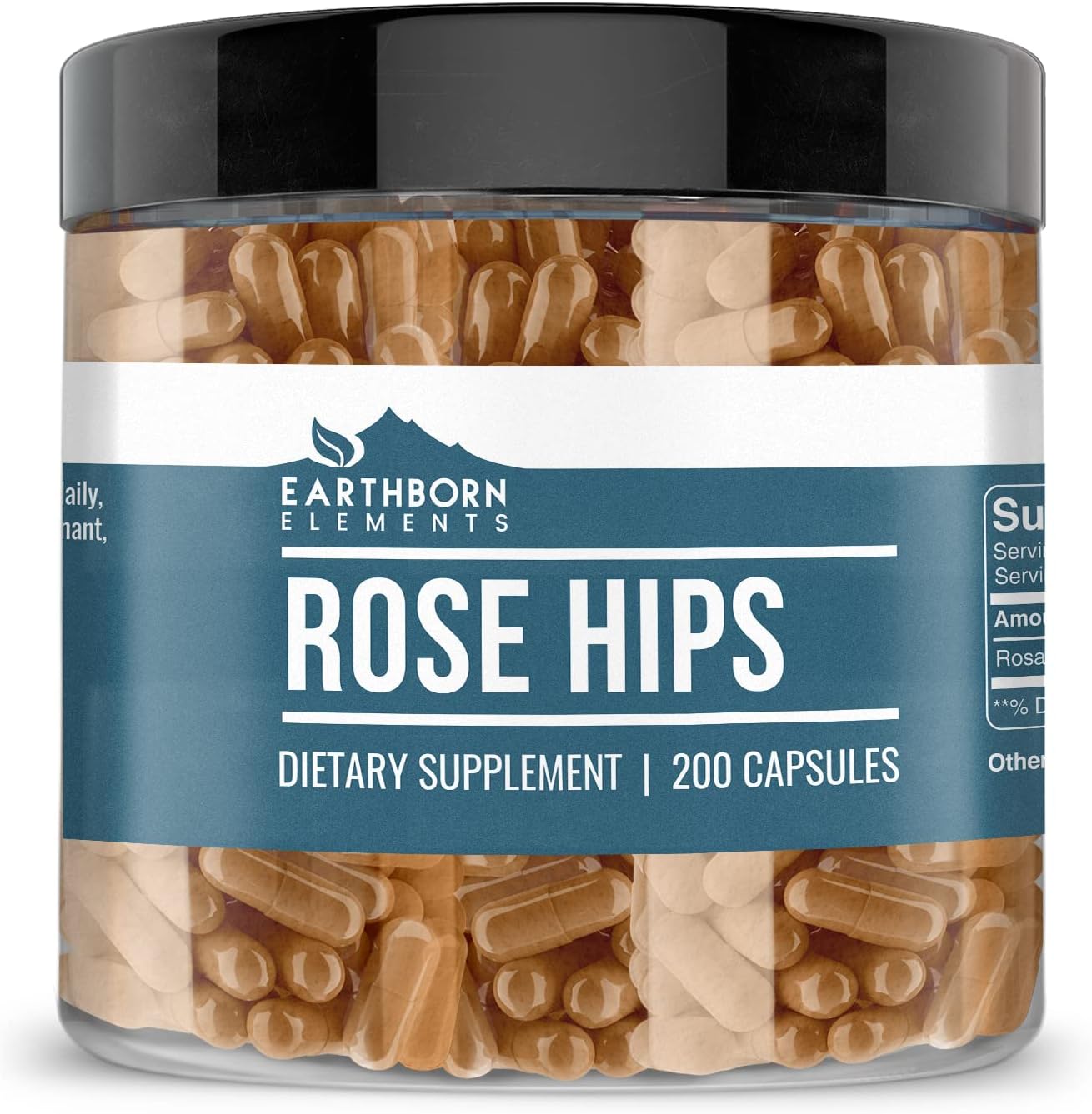 200 Capsules Each of Earthborn Elements Rose HIPS & Bromelain Capsules - Pure, Undiluted, No Additives