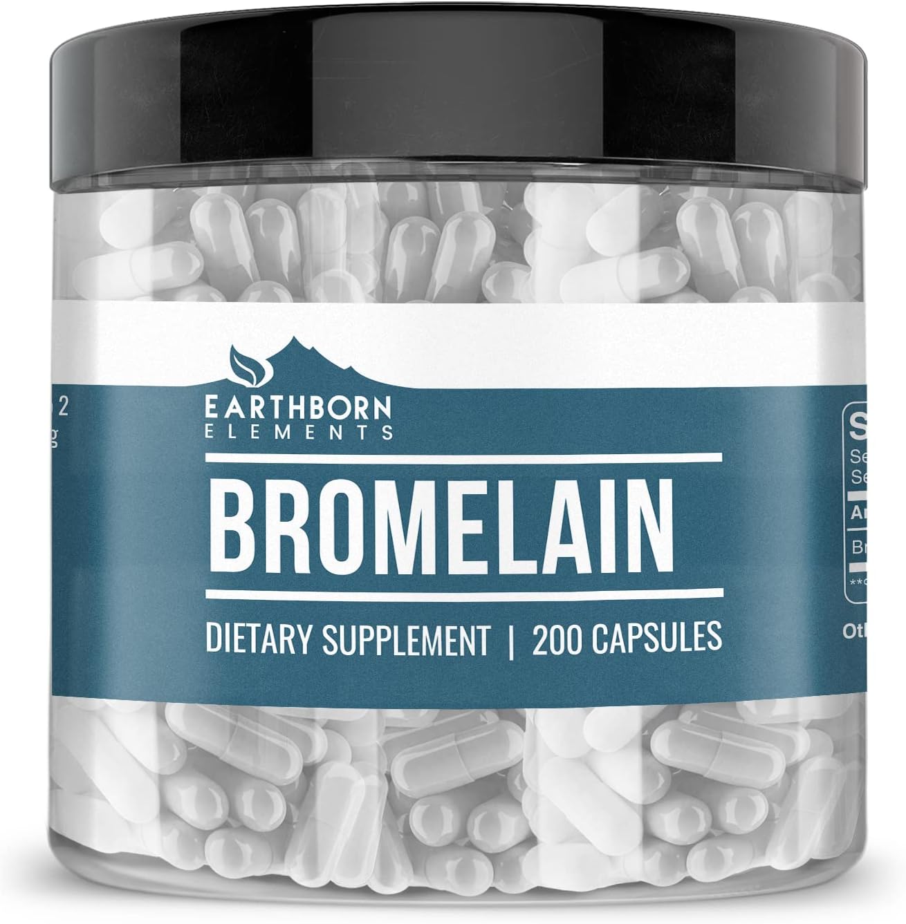 200 Capsules Each of Earthborn Elements Rose HIPS & Bromelain Capsules - Pure, Undiluted, No Additives