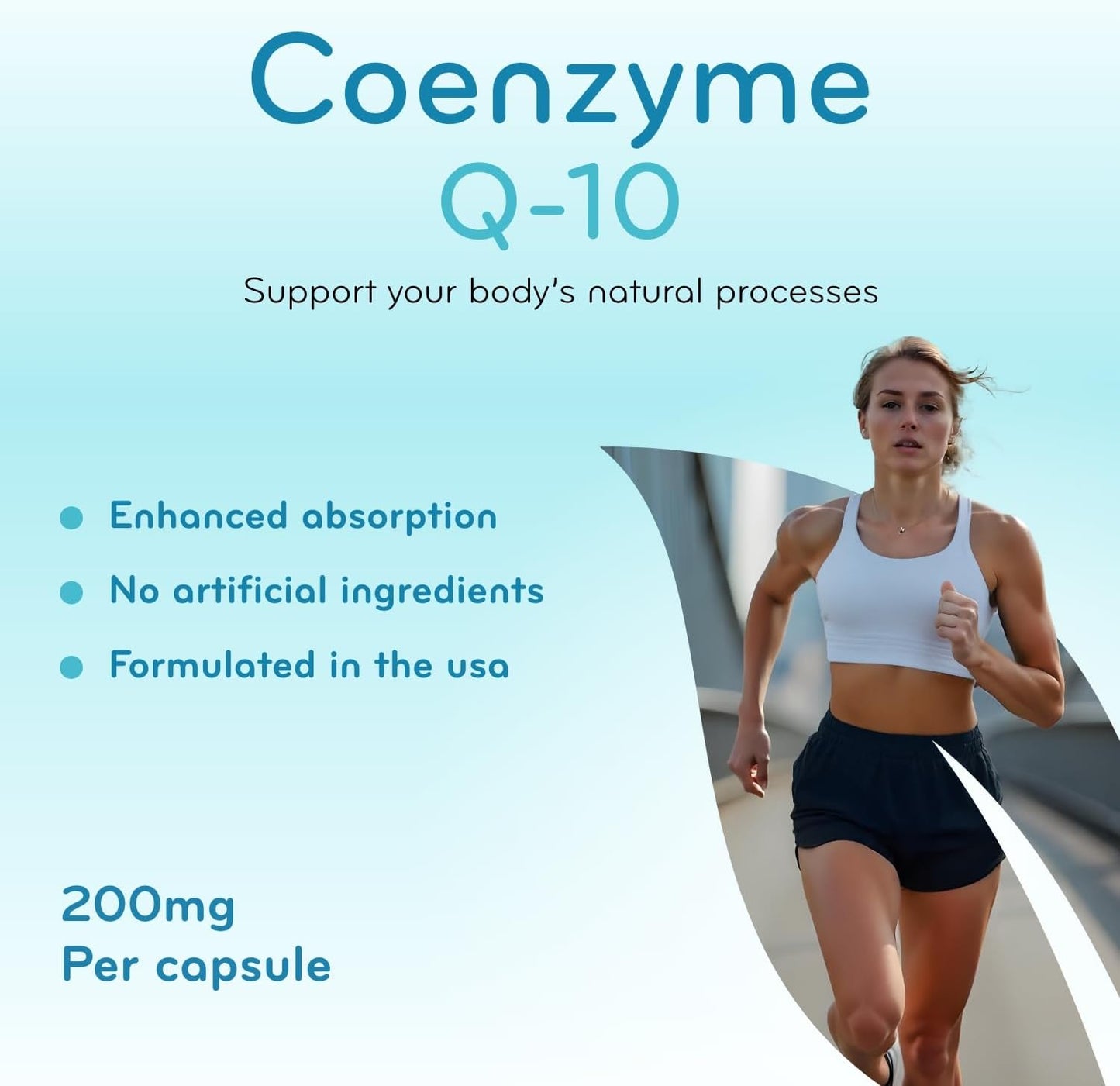 200 Capsules of Clear Formulas Pure CoQ10 200mg for Fast Absorption - Non-GMO Formula