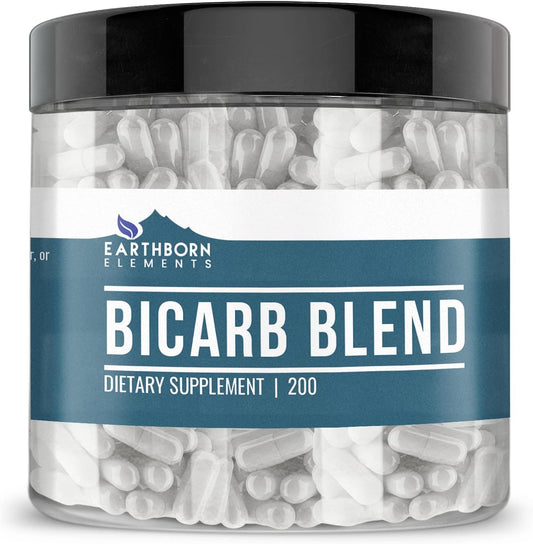 200 Capsules of Earthborn Elements Bicarb Blend - Pure, Undiluted, Additive-Free