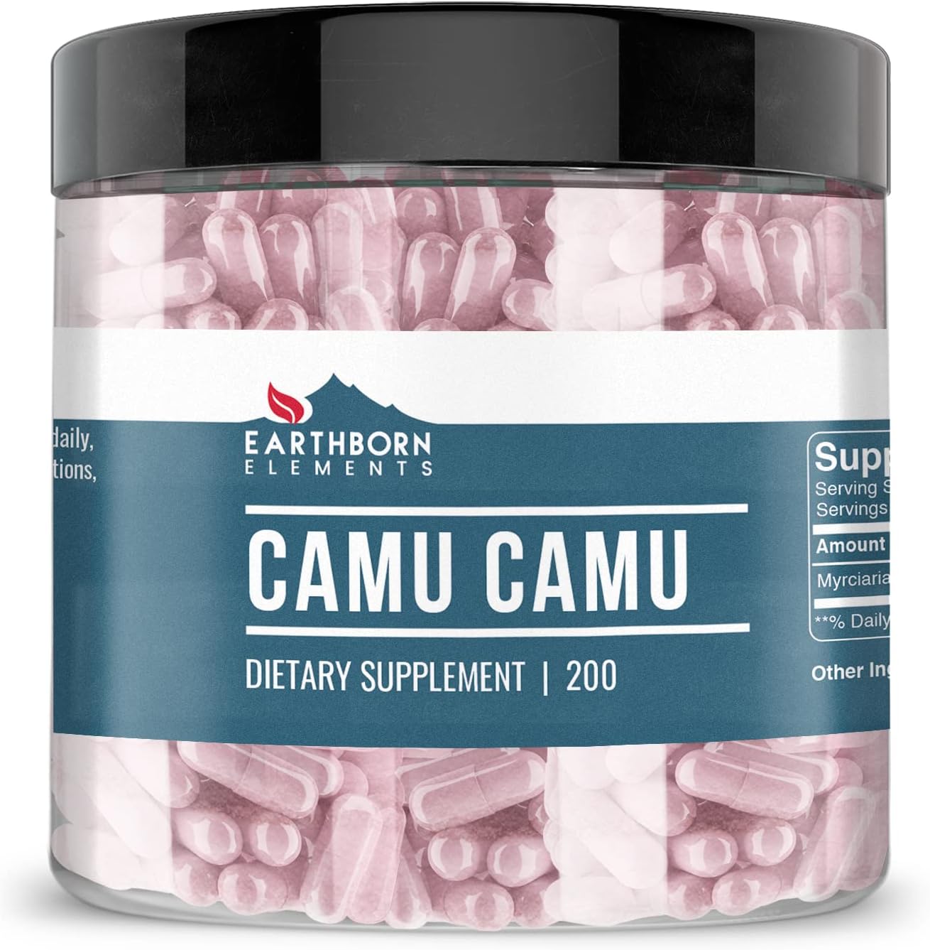 200 Capsules of Earthborn Elements Pure and Undiluted Camu Camu, Additive-Free