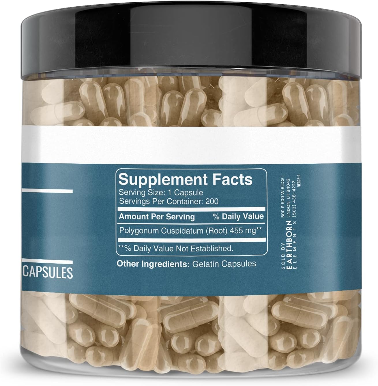 200 Capsules of Earthborn Elements Pure Japanese Knotweed Extract, No Additives Included