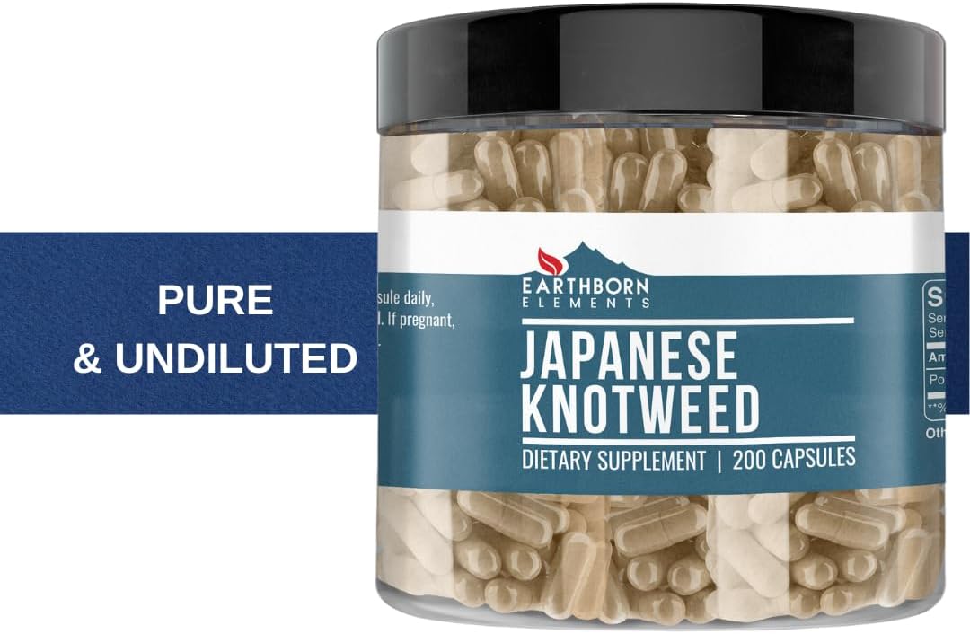 200 Capsules of Earthborn Elements Pure Japanese Knotweed Extract, No Additives Included