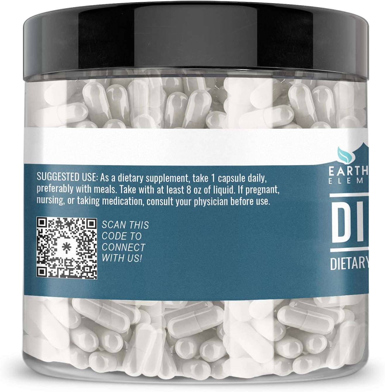 200 Capsules of Pure & Undiluted DIM (Diindolylmethane) by Earthborn Elements - Additive-Free Formula