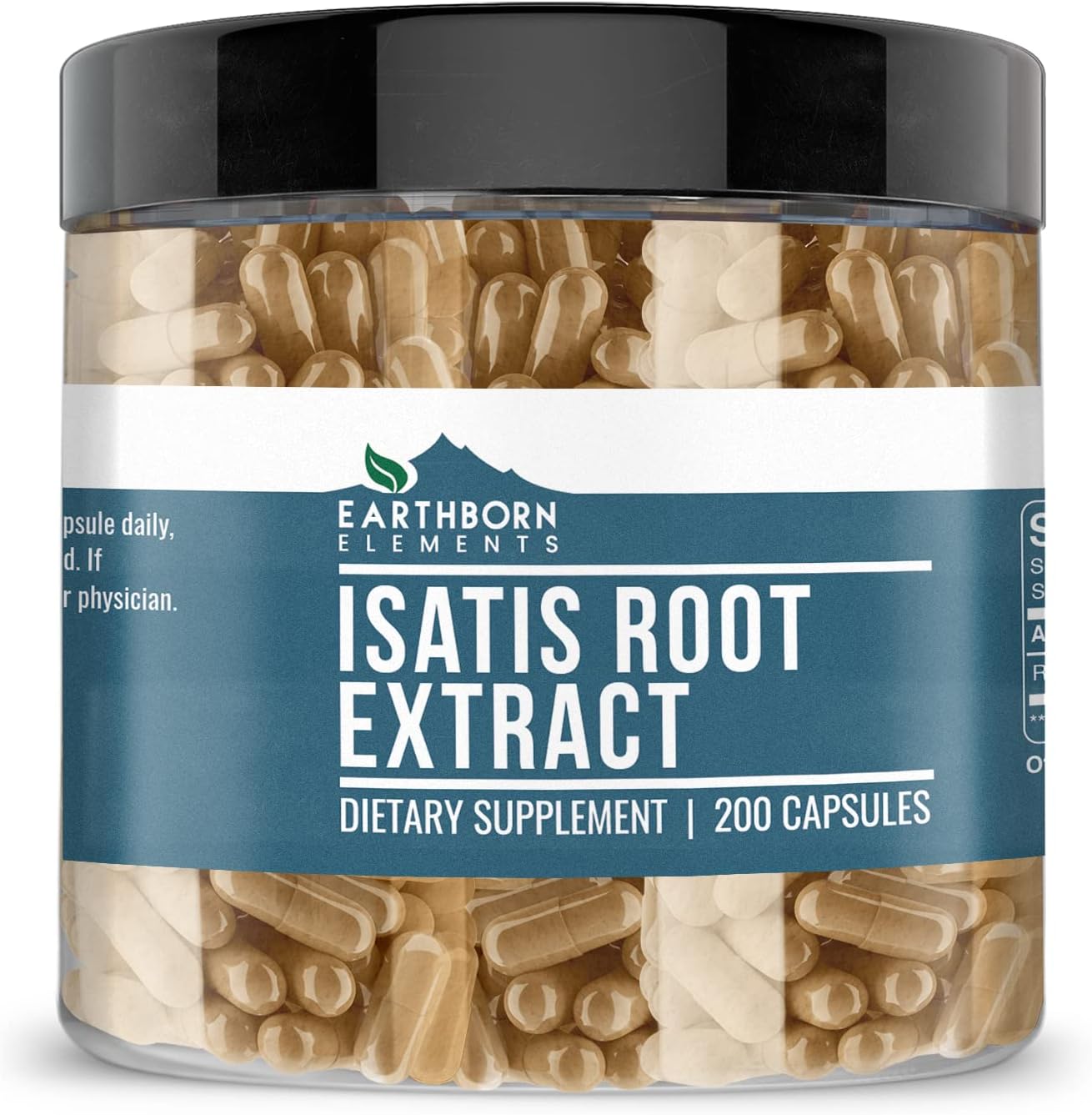 200 Capsules of Pure & Undiluted Isatis Root Extract by Earthborn Elements - No Additives Included