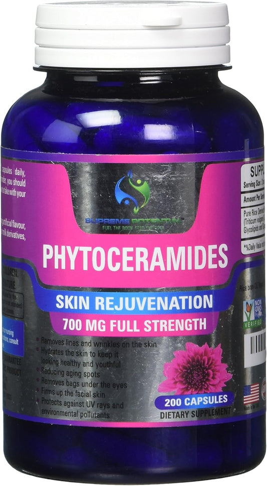 200 Capsules of Supreme Potential Phytoceramides - Each Serving Contains 700mg of Phytoceramides