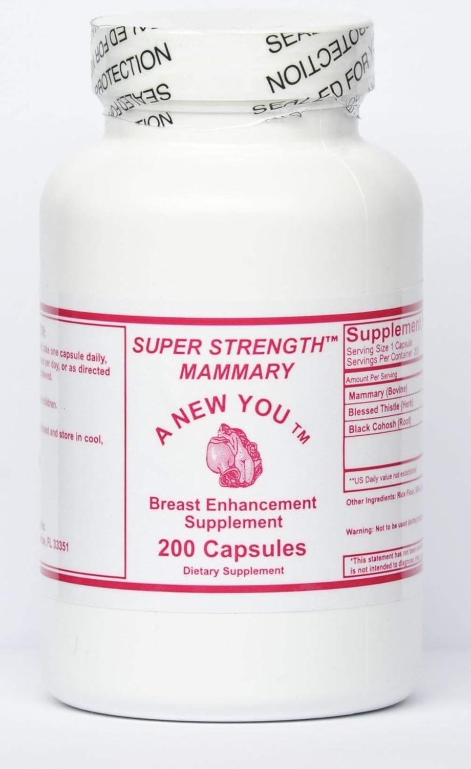 200 Capsules Super Strength Mammary Glandular Formula for Breast Health and Support