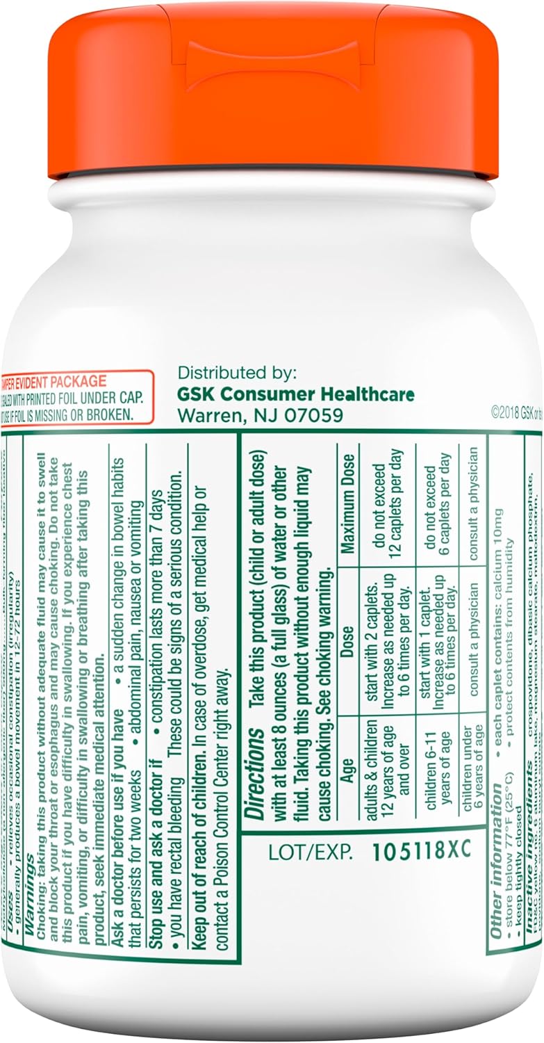 200 Citrucel Caplets Fiber Therapy for Occasional Constipation Relief - Pack of 2