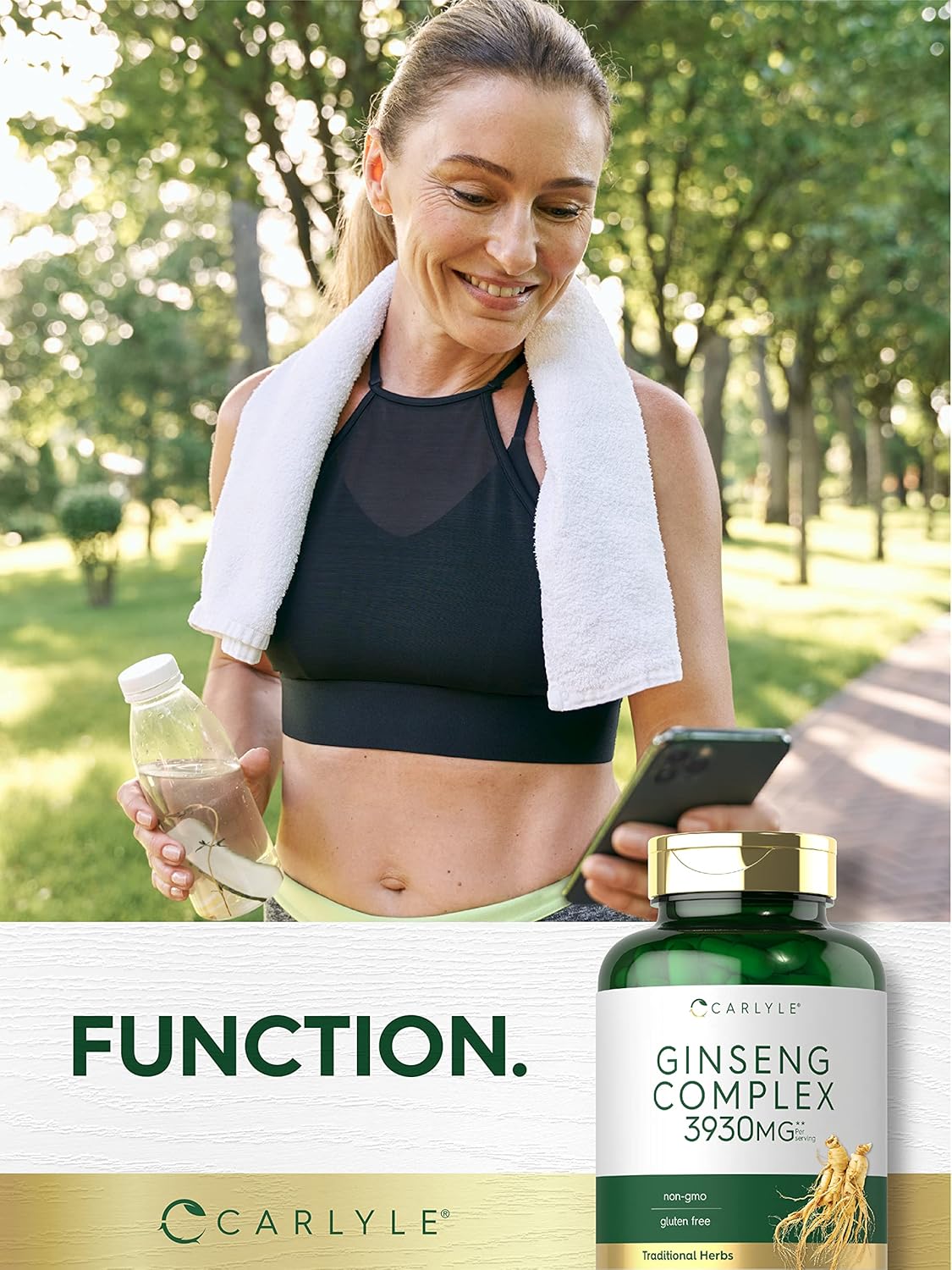 200 Count Carlyle Ginseng Complex Capsules | Non-GMO Gluten Free Extract Supplement