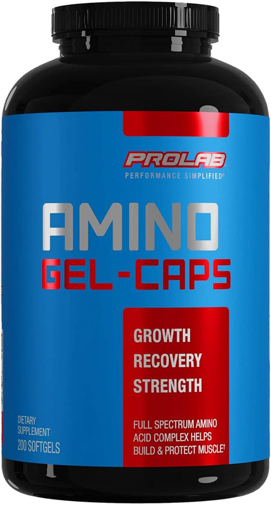 200-Count PROLAB Amino Acid Gel Capsules for Muscle Recovery and Performance Boost