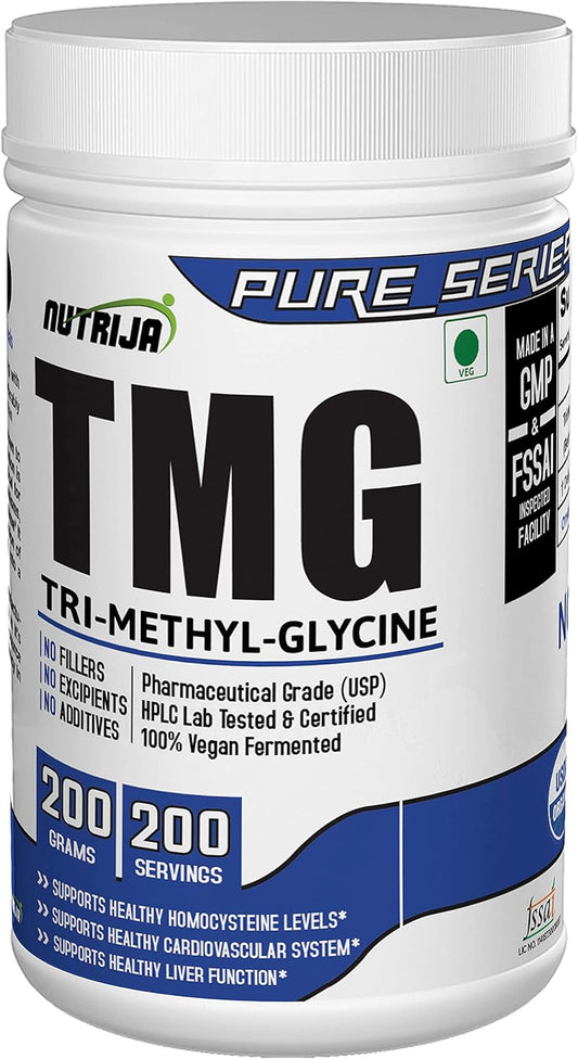 200 Grams of NutriJa Betaine Anhydrous (TMG) - Trimethylglycine Supplement