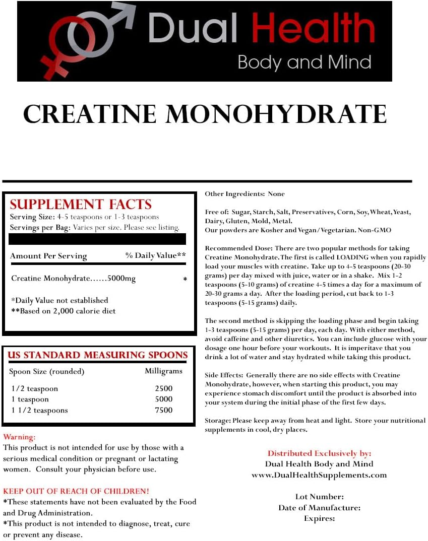 200 Mesh Pure Micronized Creatine Monohydrate Powder for Body & Mind - 100g (3.5oz) Bulk Supplement for Pre Workout, Strength, Muscle Recovery - 5g Serving Size for Athletic Performance