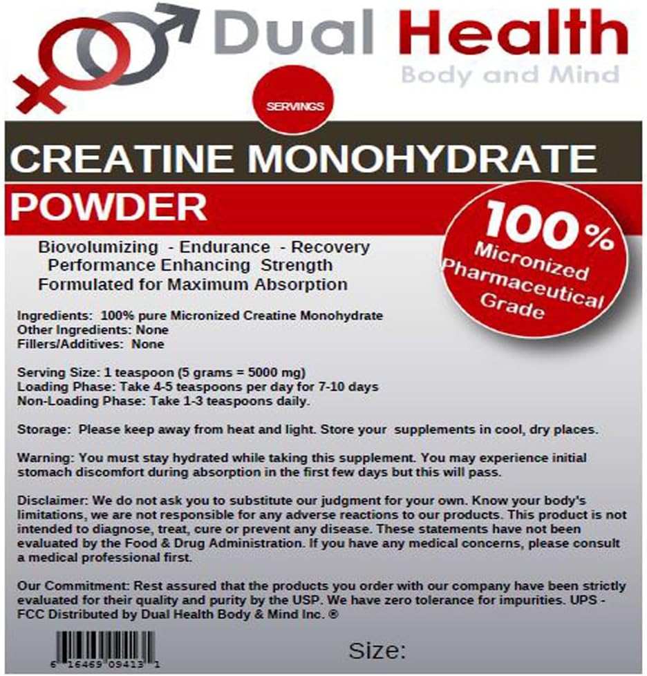 200 Mesh Pure Micronized Creatine Monohydrate Powder for Body & Mind - 100g (3.5oz) Bulk Supplement for Pre Workout, Strength, Muscle Recovery - 5g Serving Size for Athletic Performance
