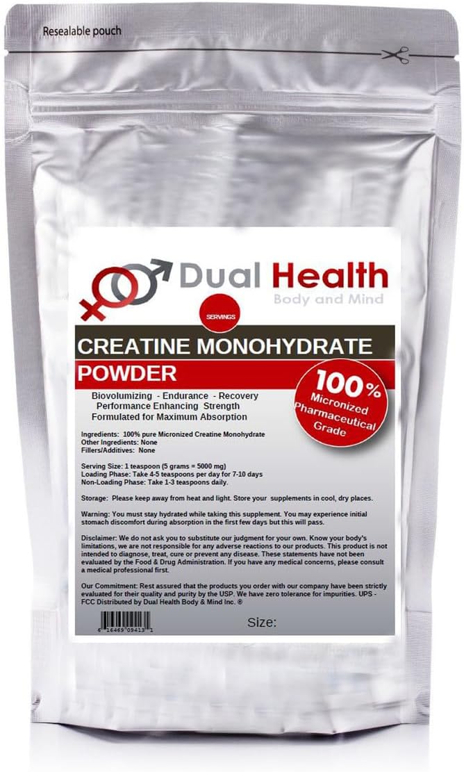 200 Mesh Pure Micronized Creatine Monohydrate Powder for Body & Mind - 100g (3.5oz) Bulk Supplement for Pre Workout, Strength, Muscle Recovery - 5g Serving Size for Athletic Performance