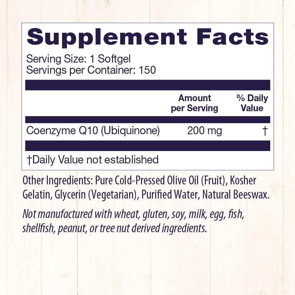 200 mg CoQ10 (Kaneka Q10) Softgels for Heart Health & Energy - Gluten-Free & Non-GMO - 150 Count