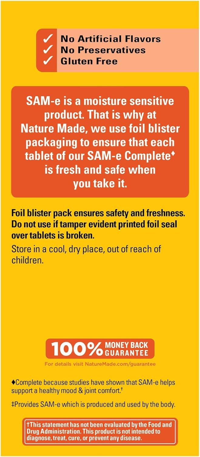 200 mg SAM-e Tablets for Mood Support - 60 Count