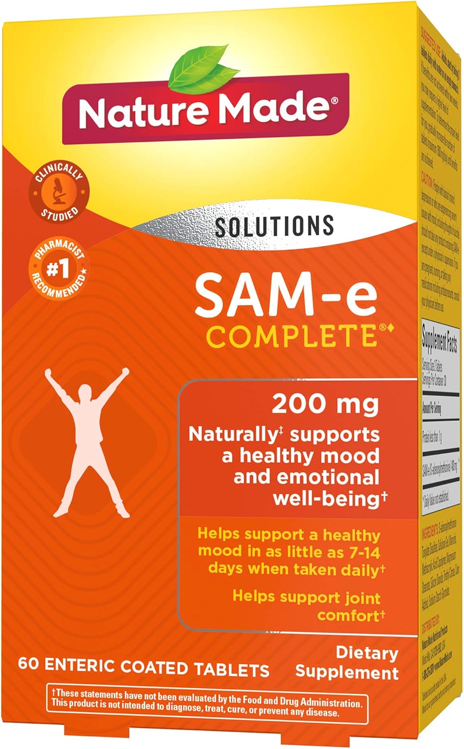 200 mg SAM-e Tablets for Mood Support - 60 Count