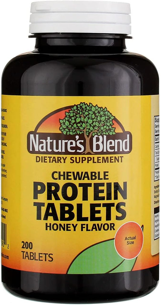200 Nature's Blend Honey Flavored Protein Tablets - Natural Supplement for Daily Use