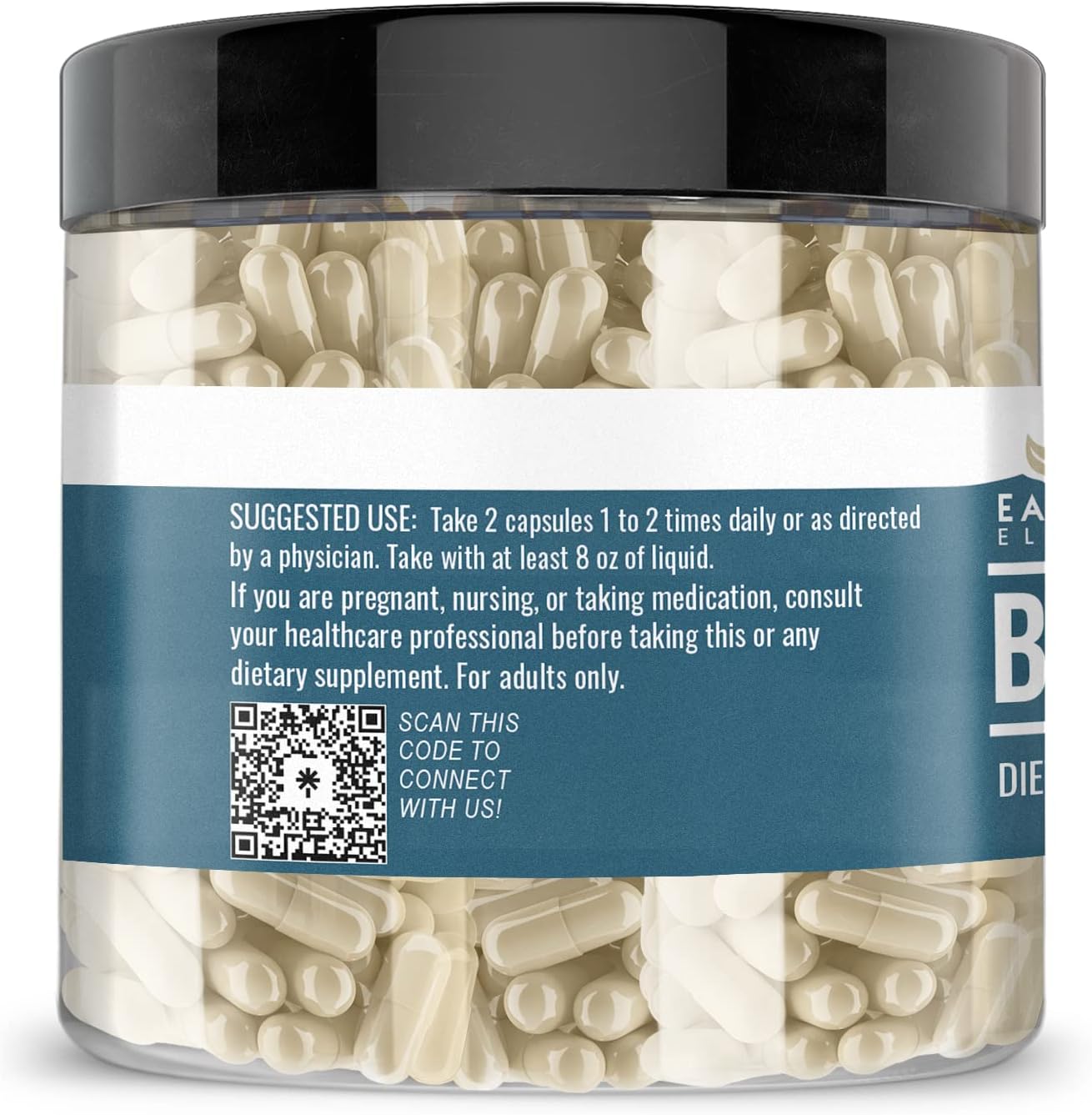 200 Pure & Undiluted Beta Glucan Capsules by Earthborn Elements - Additive-Free