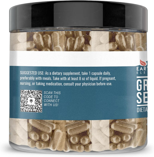 200 Pure & Undiluted Grapefruit Seed Extract Capsules by Earthborn Elements - No Additives, Natural Supplement