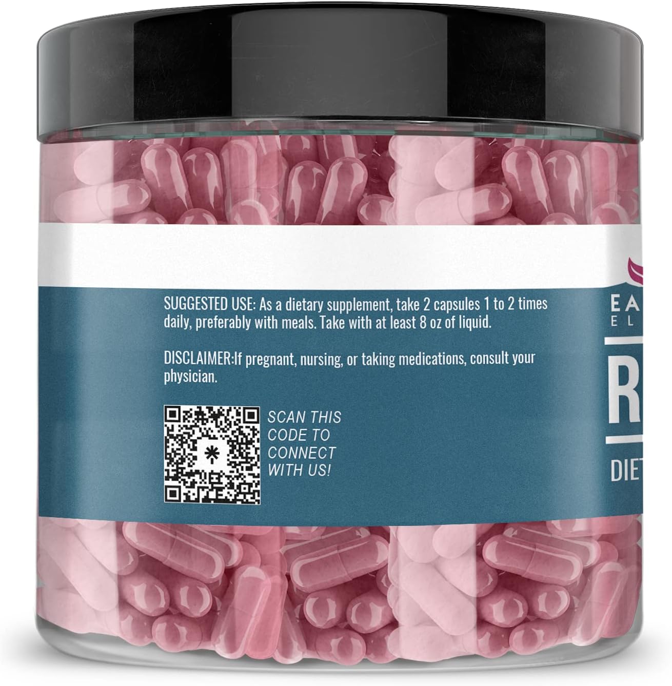 200 Pure & Undiluted Red Yeast Rice Capsules by Earthborn Elements - No Additives