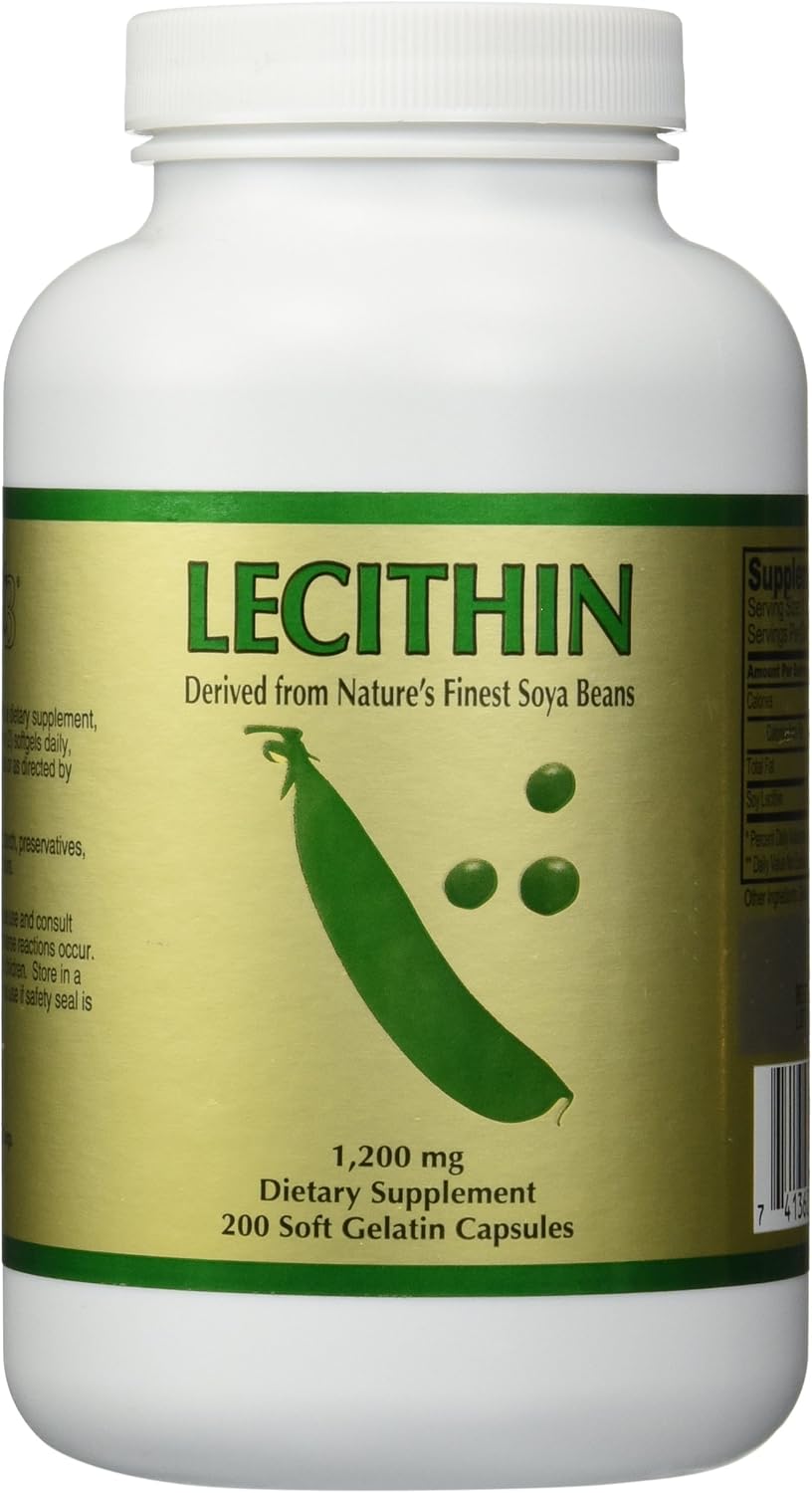 200 Softgels of NCB Lecithin - High-Quality Supplement for Brain Health and Cholesterol Support