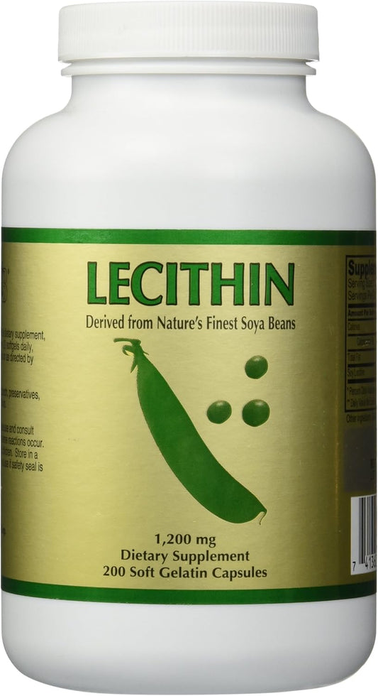 200 Softgels of NCB Lecithin - High-Quality Supplement for Brain Health and Cholesterol Support